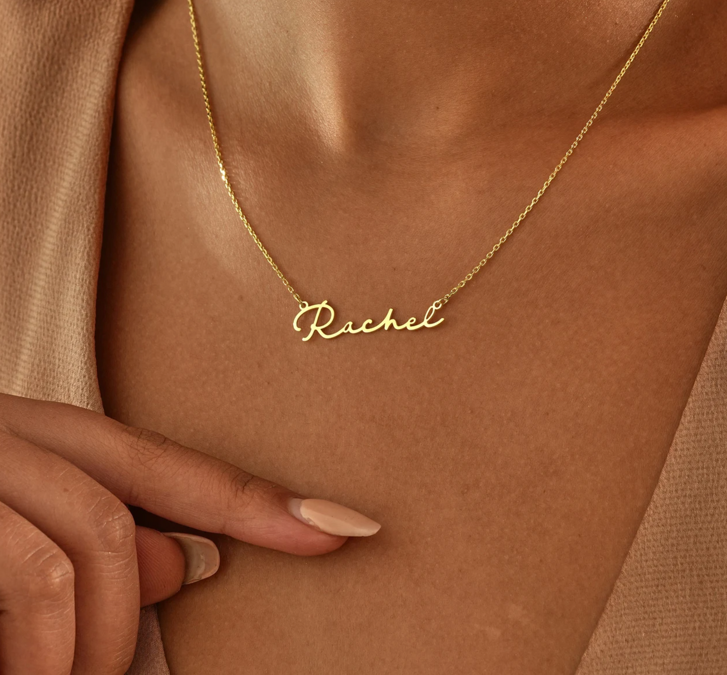 Personalized Name Necklace • Gold Name Necklace with Chain • Perfect Gift for Her • Personalized Gift • 925 Sterling Silver