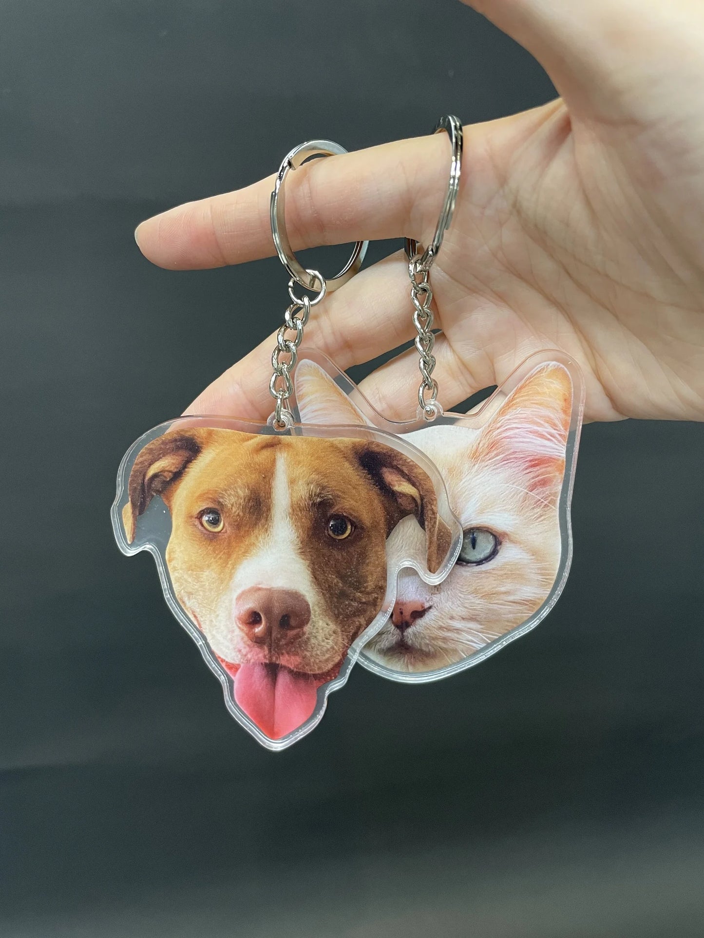 Custom Pet Photo Acrylic Keychain - Personalized Dog/Cat Photo Keychain Charm - Personalized Photo Backpack Pendants - Best Christmas Gifts